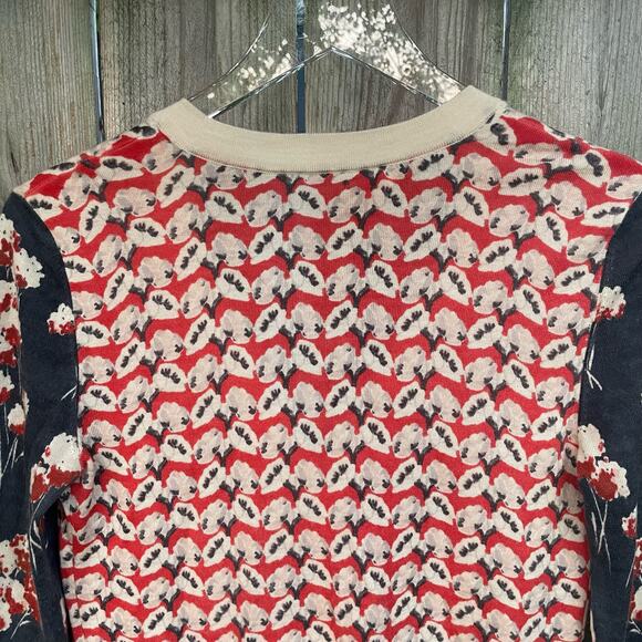 Tory Burch Women's Multicolor Merino Wool Floral Knit Cardigan Sweater Size XS - Picture 5 of 8